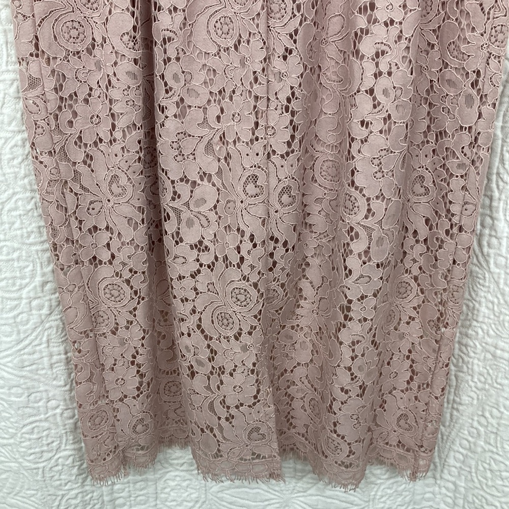 Express Women’s Lace Midi Dress in Blush Pink sz 8 NWT - Picture 11 of 13
